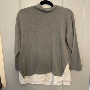 Petite Large Loft Outlet Grey Long sleeved shirt